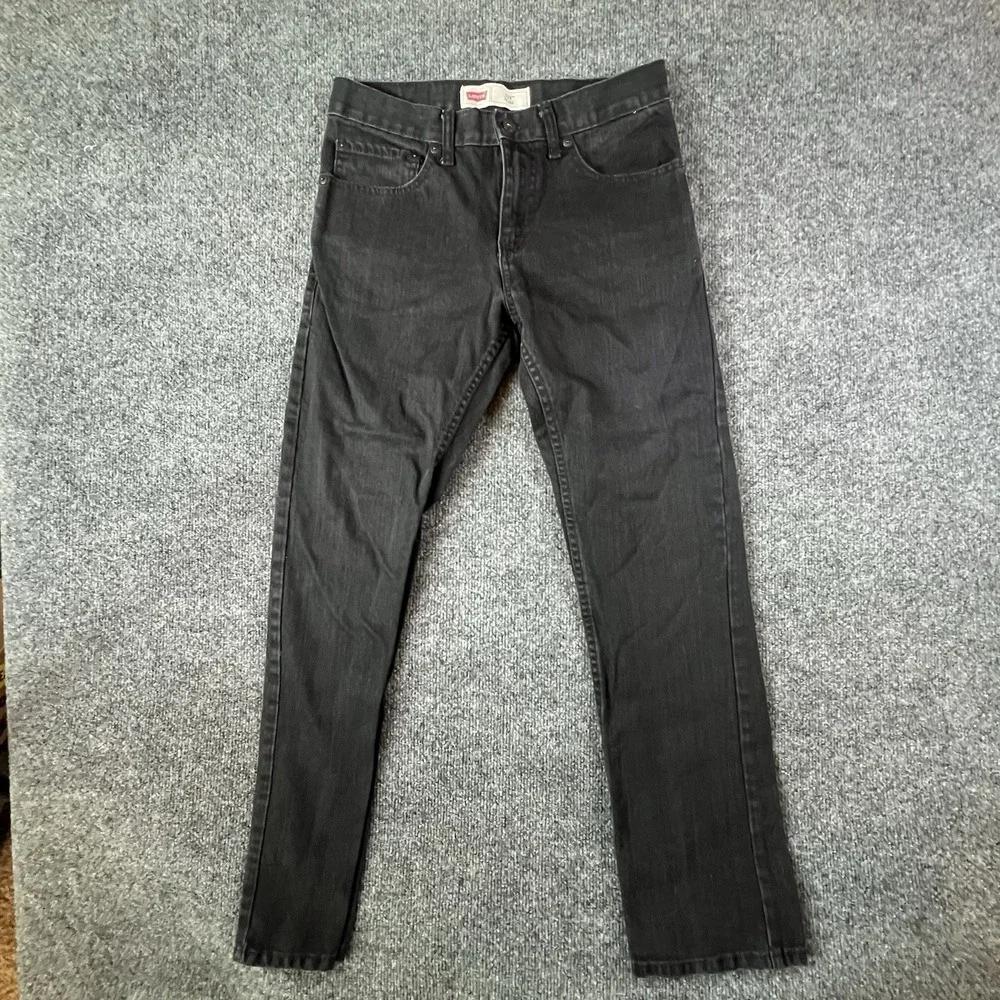 Levi's 511 Slim Fit Stretch Jeans Men's W28 L28 Black Denim Mid Rise Skinny Tape